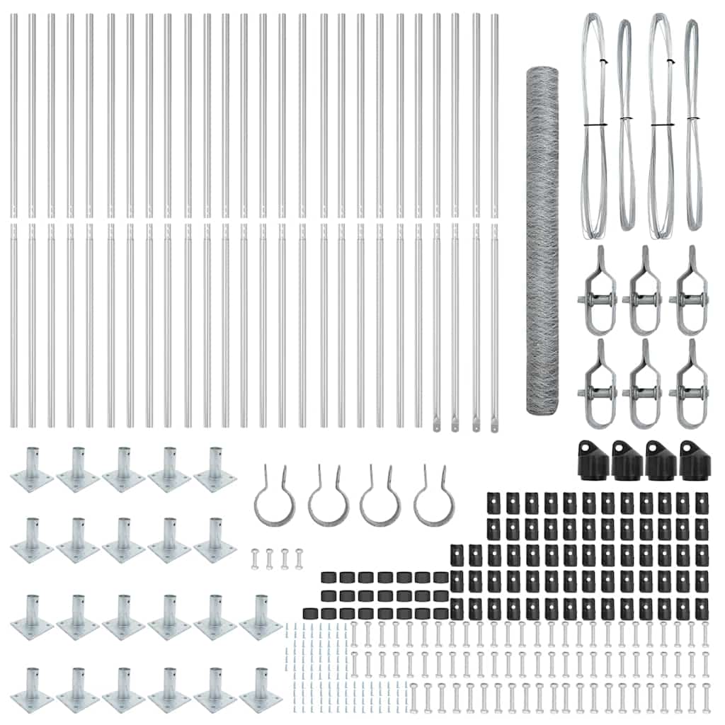 vidaXL Εξαγωνικός Φράκτης 1.5x50 μ Γαλβανισμένο Ατσάλι