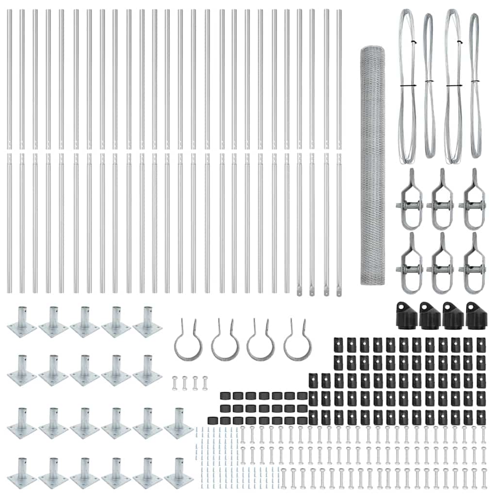 vidaXL Φράκτης Έξιγωνος 1.6x50 μ Γαλβανισμένος Χάλυβας