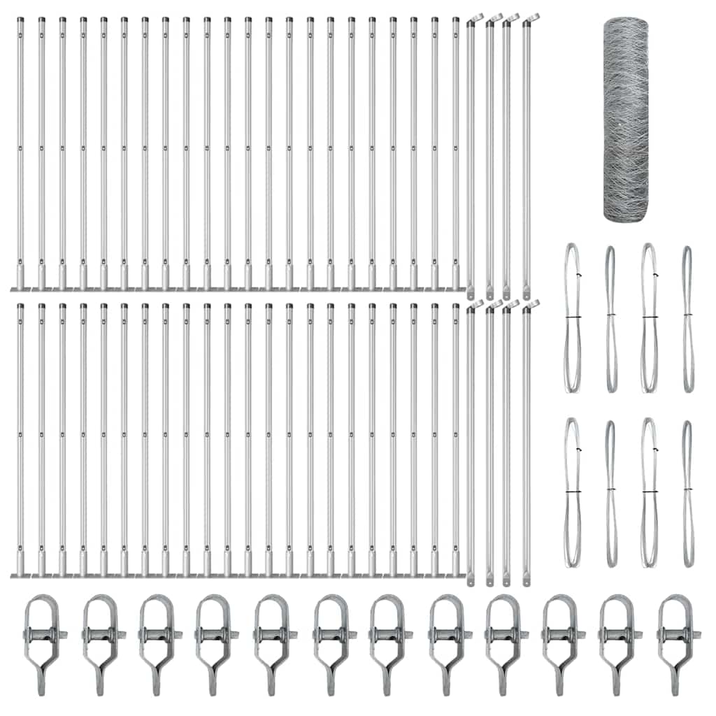 vidaXL Hexagon Φράχτης 0.4x100 μ Γαλβανισμένο Ατσάλι