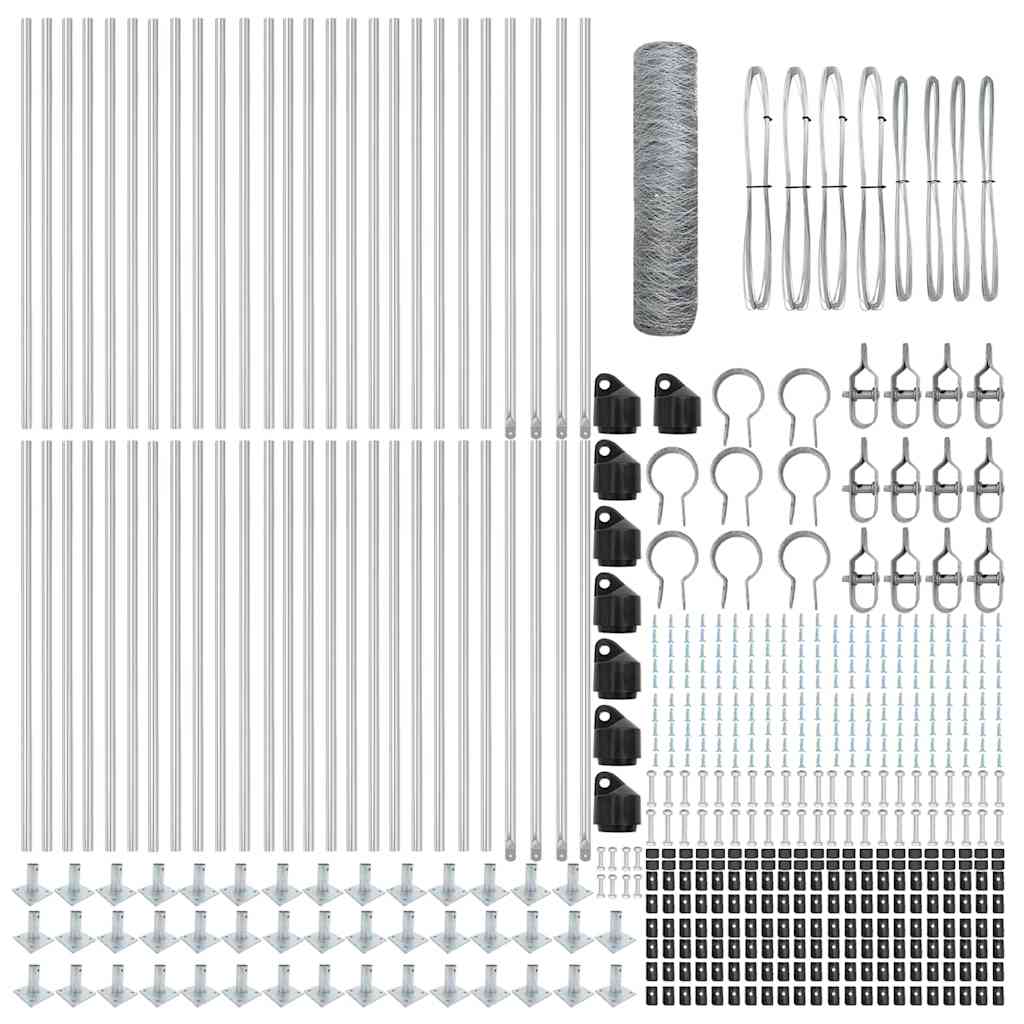 vidaXL Εξάγωνος Φράχτης 0.6x100 μ Γαλβανισμένο Ατσάλι