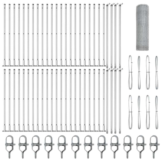 Φράκτης Hexagon vidaXL 1x100 μ Γαλβανισμένο Ατσάλι