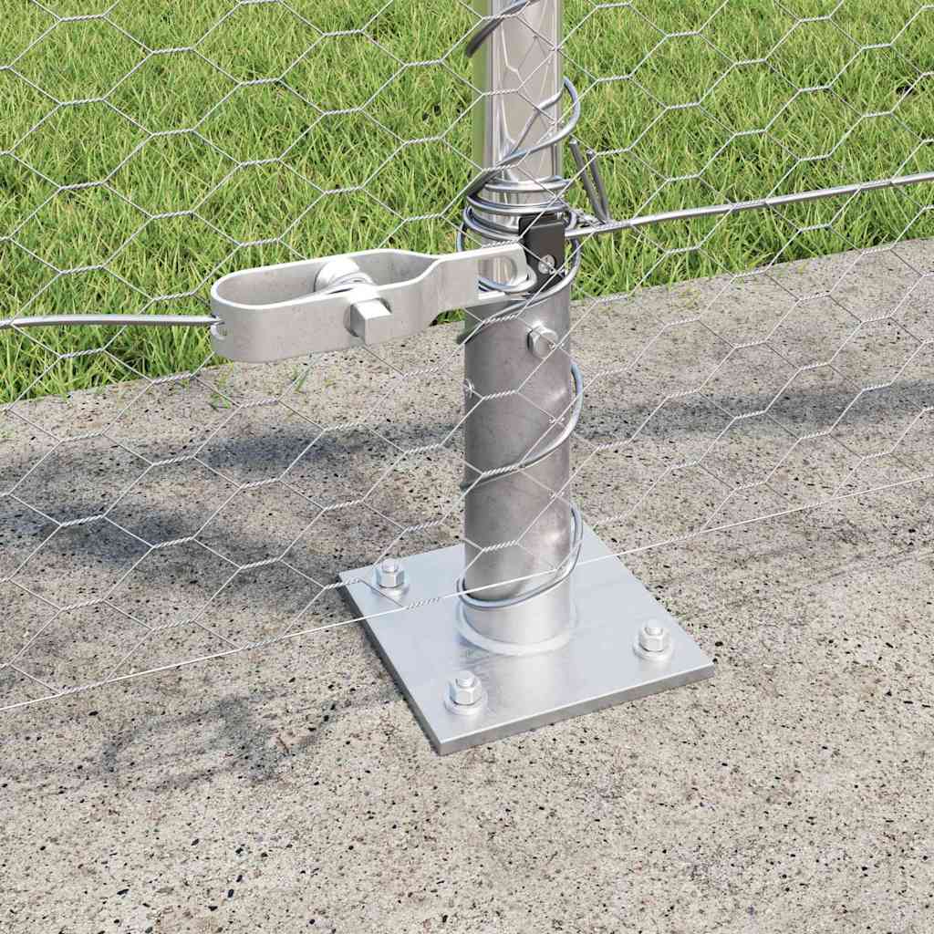 vidaXL Φράχτης με Στήλες. Ασημί 1 x 100 m Ατσάλι με επικάλυψη PVC