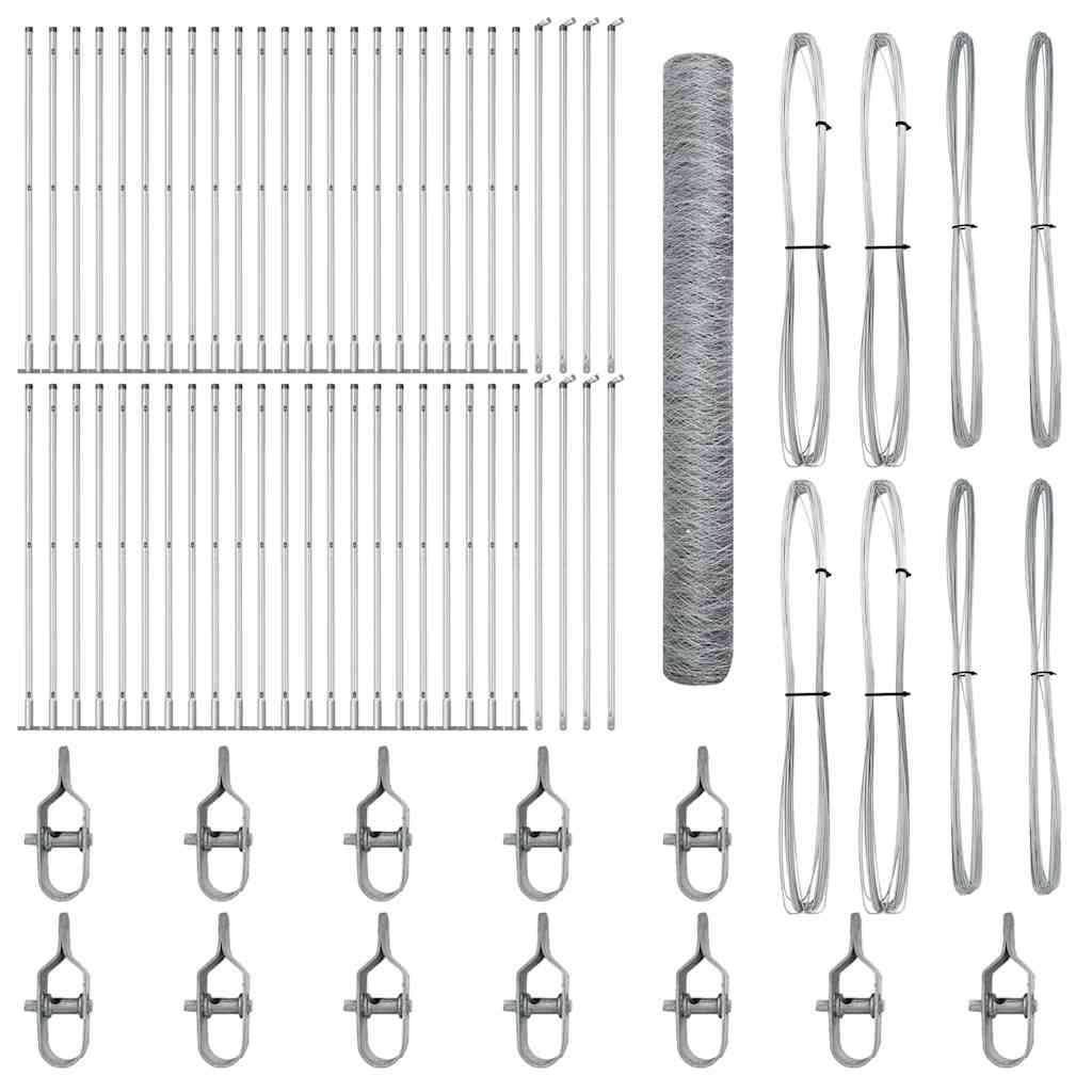 vidaXL Εξάγωνη Περικύκλωση 1.2x100 μ Γαλβανισμένος Χάλυβας