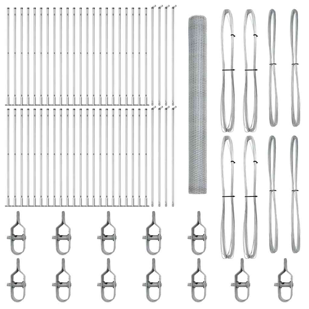 vidaXL Hexagon Φράχτης 1.4x100 μ Γαλβανισμένος Χάλυβας