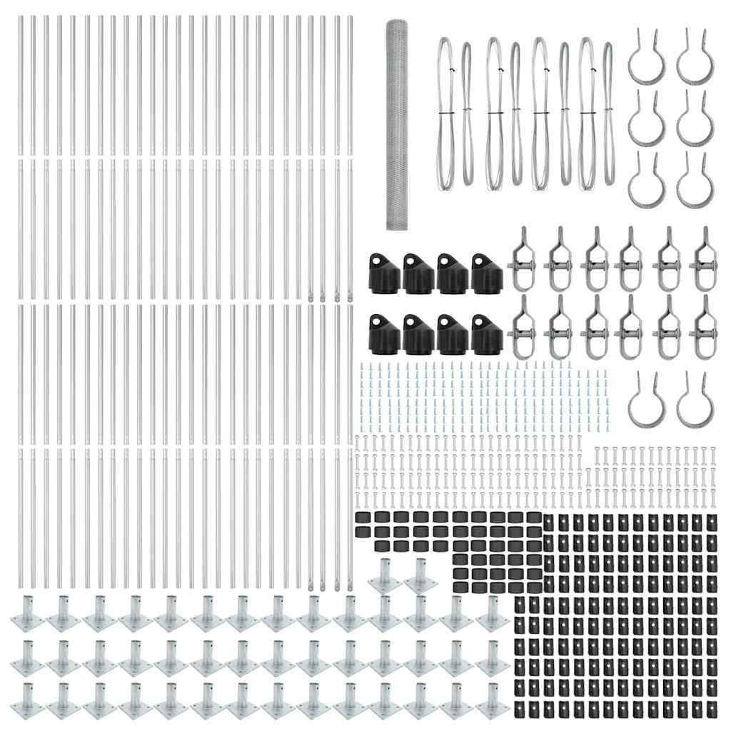 vidaXL Hexagon Φράχτης 1.4x100 μ Γαλβανισμένος Χάλυβας