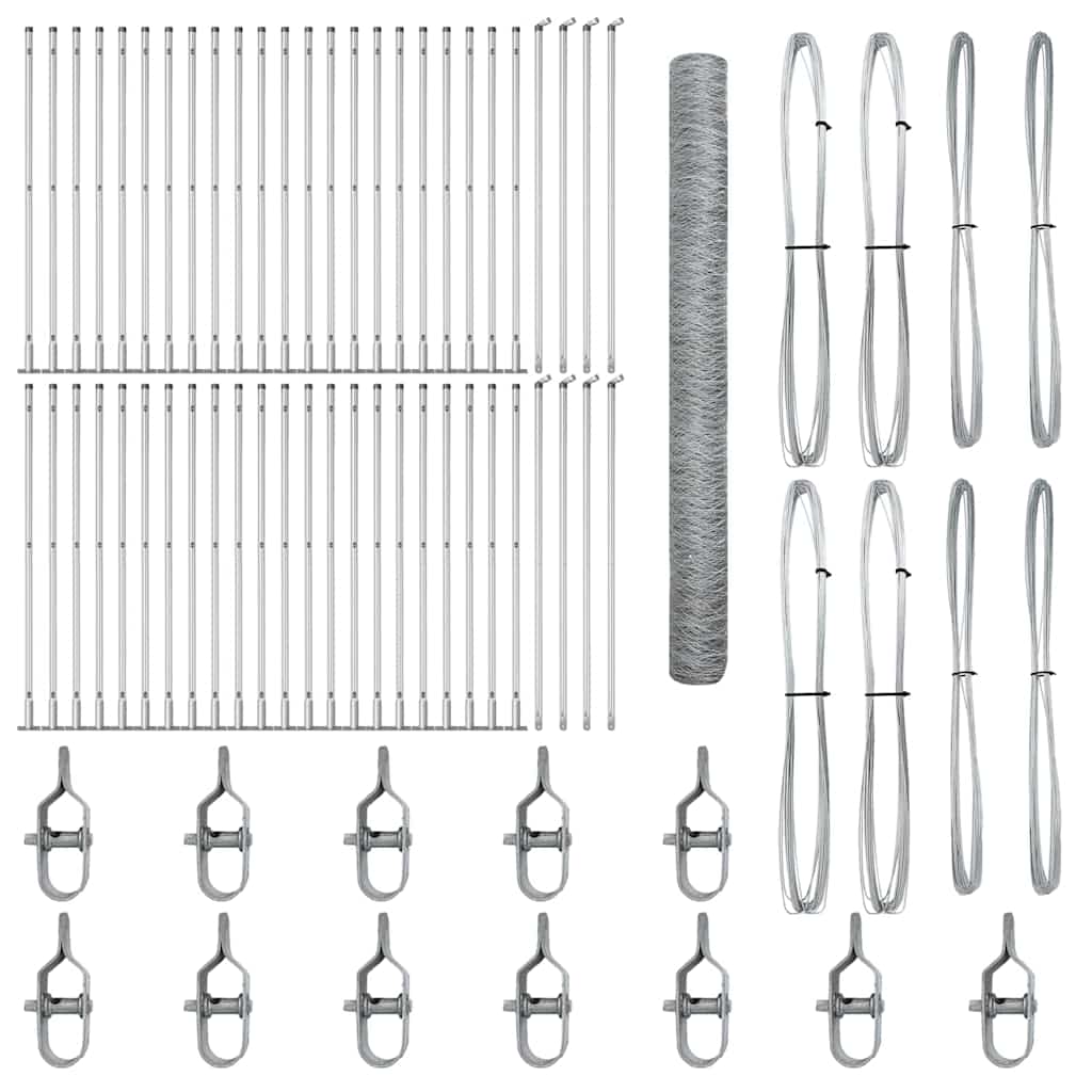 vidaXL Εξαγωνικός Φράκτης 1.5x100 μ Γαλβανισμένος Χάλυβας