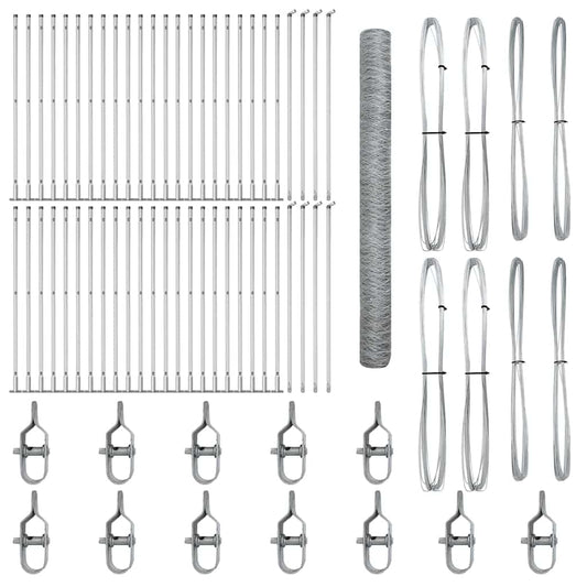 vidaXL Φράκτης Εξαγώνιο 1.6 x 100 μ Γαλβανισμένος Χάλυβας