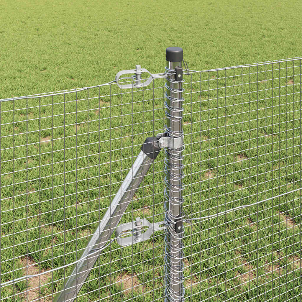 vidaXL Φράχτης Welded Wire με 7 Στηρίγματα 0.6x10 μ Γαλβανισμένος Χάλυβας