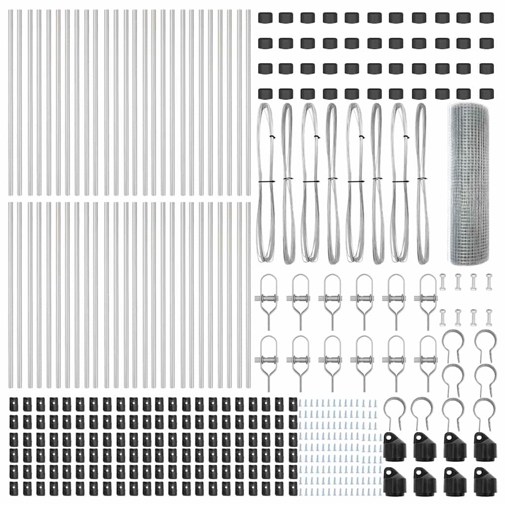 vidaXL Συρματόπλεγμα συγκολλητού τύπου με 13 Στύλους 0.4x100 m Γαλβανισμένο Ατσάλι