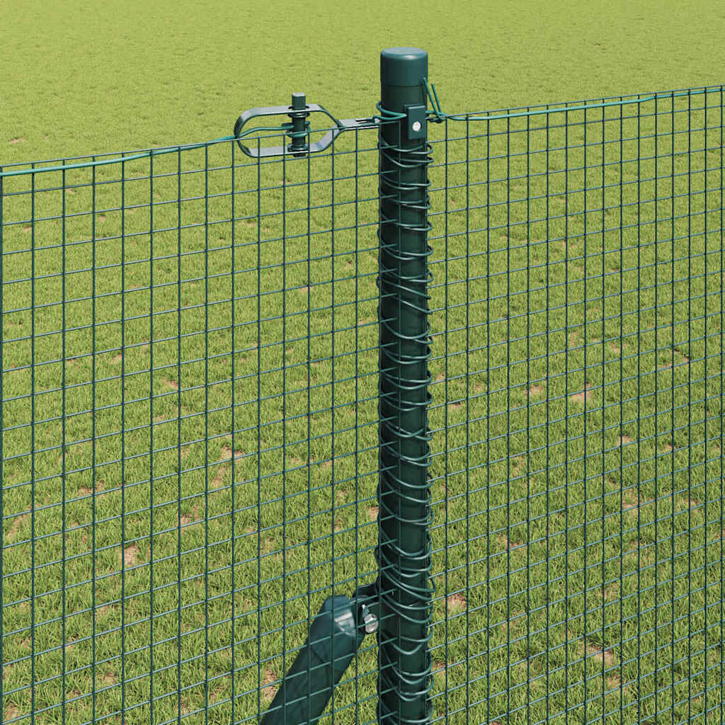VidaXL Welded Wire Fence με 7 Πάσσαλους Πράσινο 1.5x10 μ Χάλυβα
