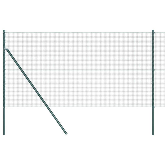 vidaXL Φράχτης με 13 Σωλήνες Πράσινος 1.2x25 μ Σίδερο