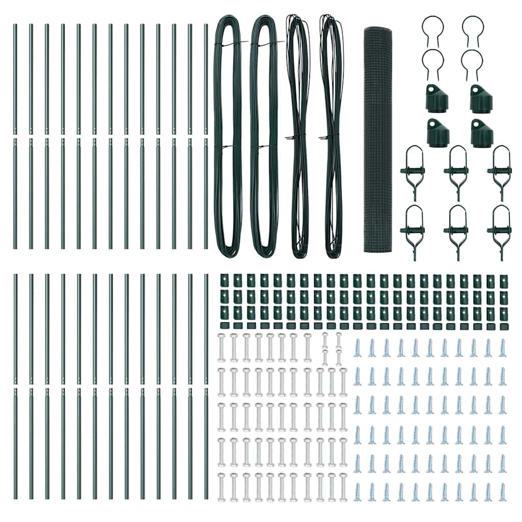 vidaXL Φράκτης από συρματόπλεγμα με 13 Στύλους Πράσινος 1.2x50 μ Σίδηρος