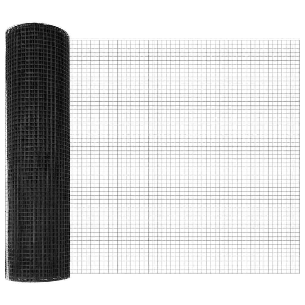 vidaXL Ο σιδερένιος φράκτης με 7 πόδια γκρι 0.8x10 μ