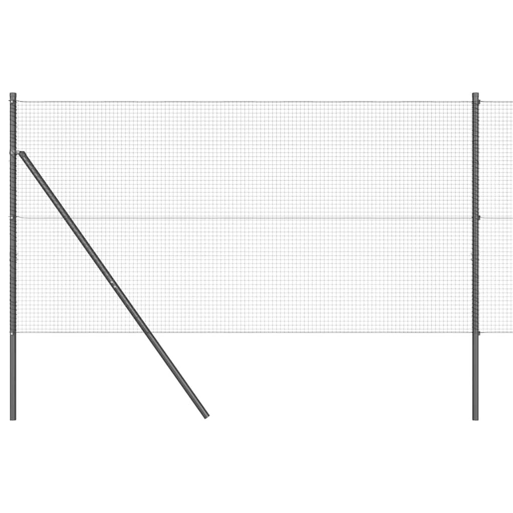 vidaXL Γαλβανισμένος Συρμάτινος Φράχτης με 7 Στήλους Γκρίζο 1.2x10 μ Χάλυβας