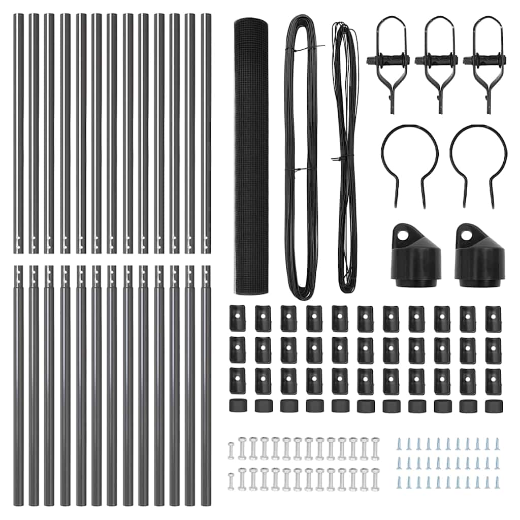 vidaXL Συρματόπλεγμα με 13 Πόδια Γκρι 1.2x25 μ Ατσάλι