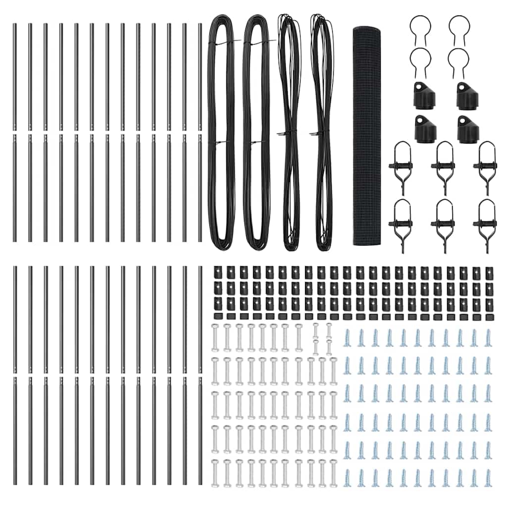 vidaXL Συρματόπλεγμα με 13 Στύλους Γκρι 1x50 μ Χάλυβα