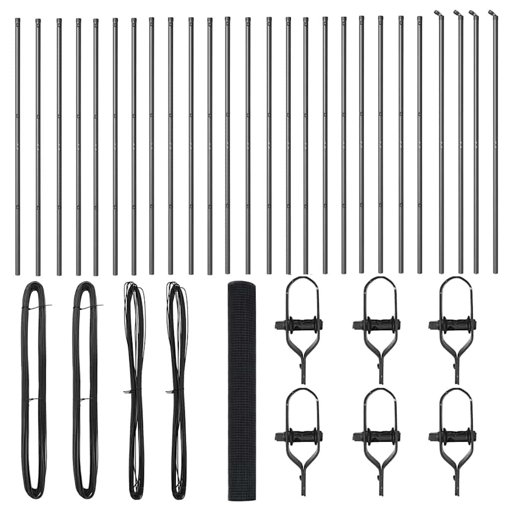 vidaXL Συγκροτημένος Φράχτης με 13 Πόδια Γκρι 1,2x50 μ Χάλυβα