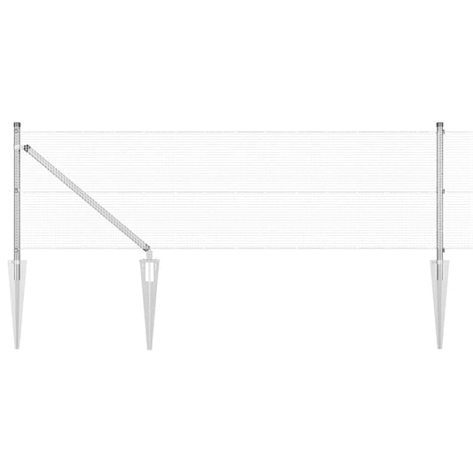 vidaXL Σετ Στυλών Φράχτη Σετ των 2 Γαλβανισμένο ατσάλι 10 x 0.5 μ