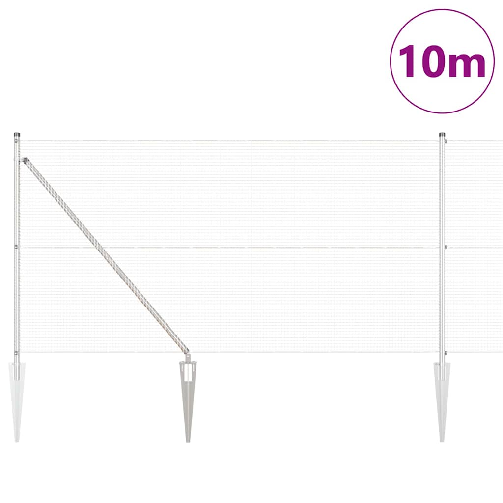 vidaXL Σετ Φράχτη 2 τεμάχια Γαλβανισμένο ατσάλι 10 x 1 μ. Επεκτάσιμο