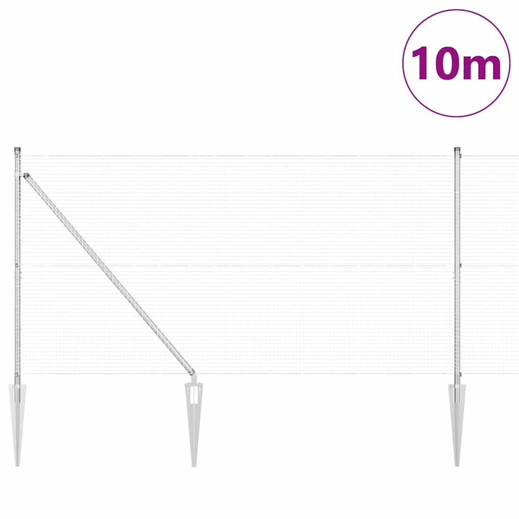 vidaXL Γαλβανισμένος Φράκτης με 7 Πόλους 1.4x10 μ Γαλβανισμένο Ατσάλι