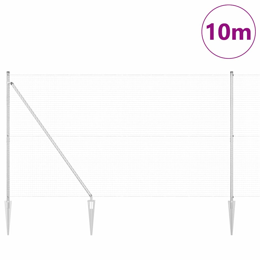 vidaXL σετ στυλών Σετ 2 Γαλβανισμένος χάλυβας 10 x 1.5 μ Ανθεκτικό