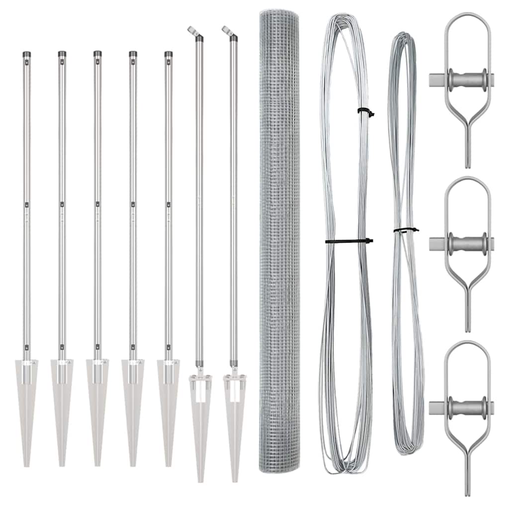 vidaXL Γαλβανισμένο Συρματόπλεγμα με 7 Σημαδεμένα Posts 1.6x10 μ