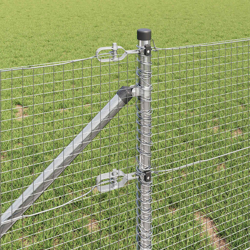vidaXL Φράχτης Welded Wire με 13 Σημαδεμένα Πόδια 0.8x25 μ Γαλβανισμένο Ατσάλι