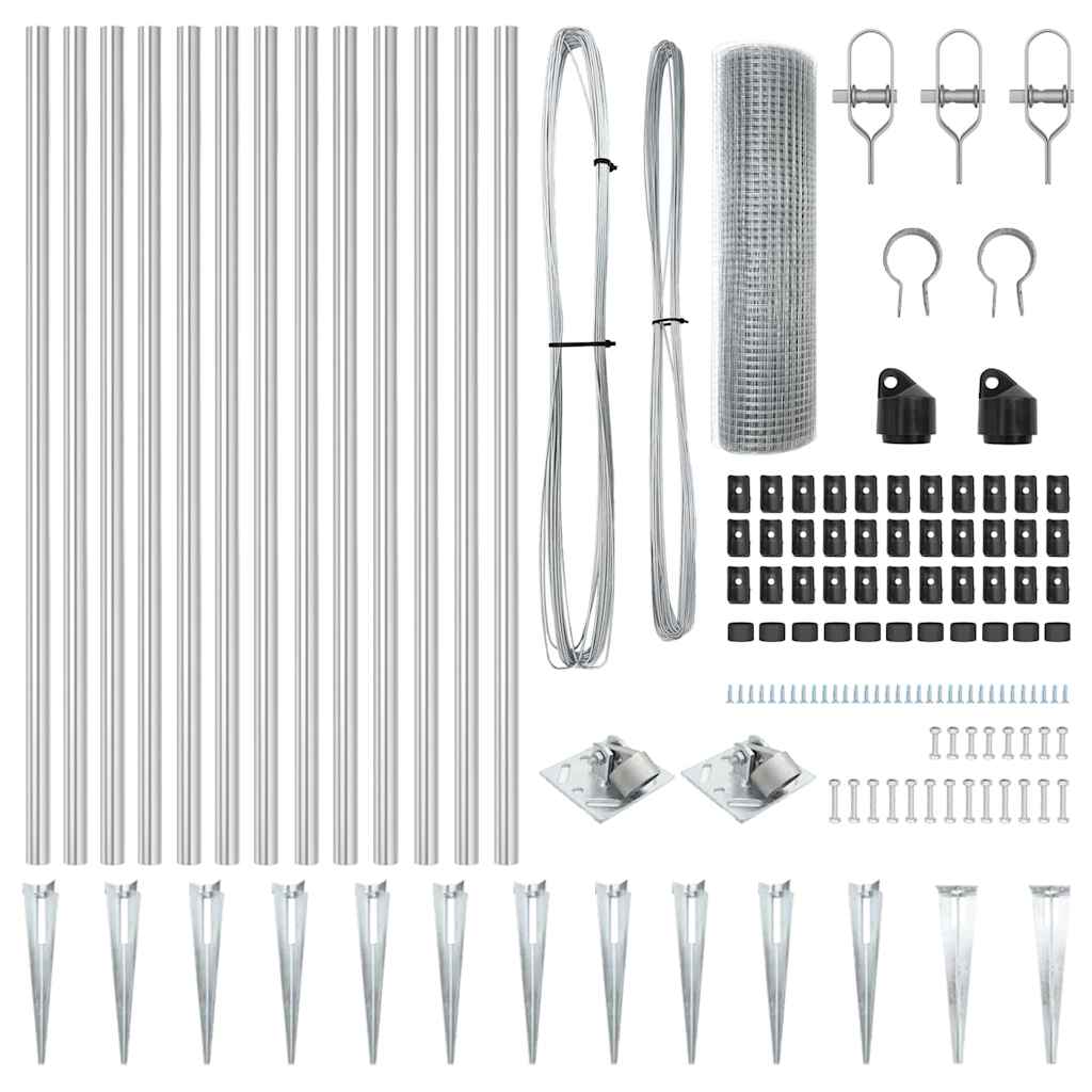 vidaXL Συγκολλητός Φράκτης με 13 Ακίδες 0.8x25 μ Γαλβανισμένος Χάλυβας