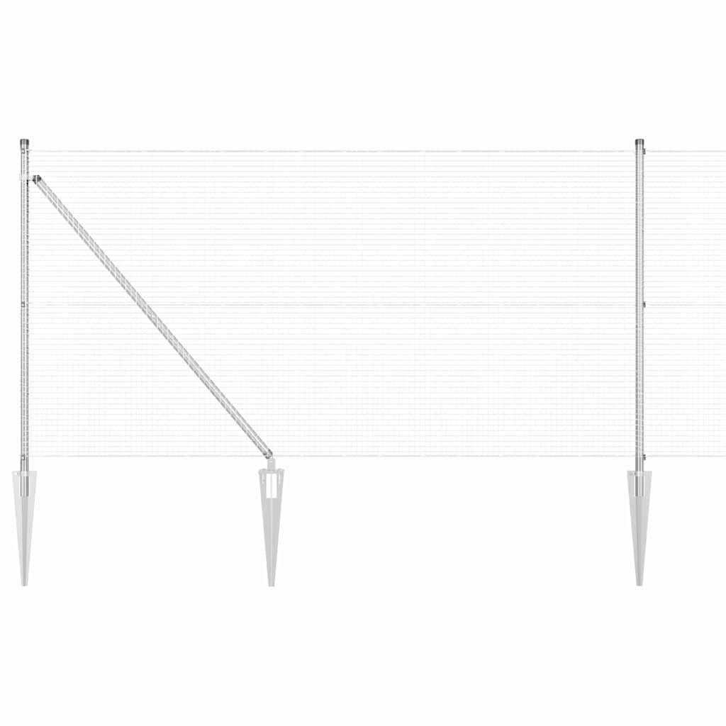 vidaXL Σετ Πόλων Σετ 2 Γαλβανισμένο ατσάλι 25 x 1 μ Ανθεκτικό