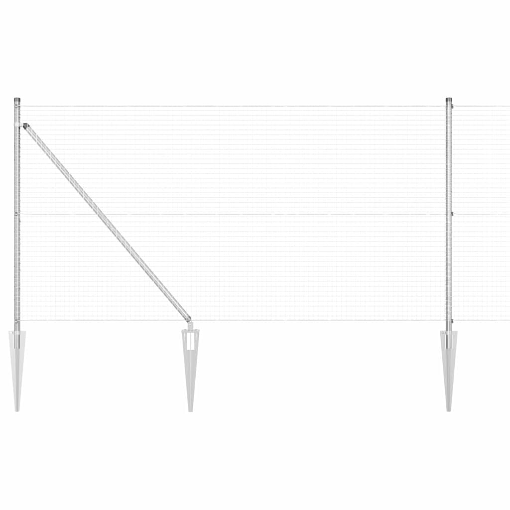 vidaXL Σετ Πόλων Φράχτη Σετ 2 Γαλβανισμένο Ατσάλι 25 x 1 μ Ανθεκτικό