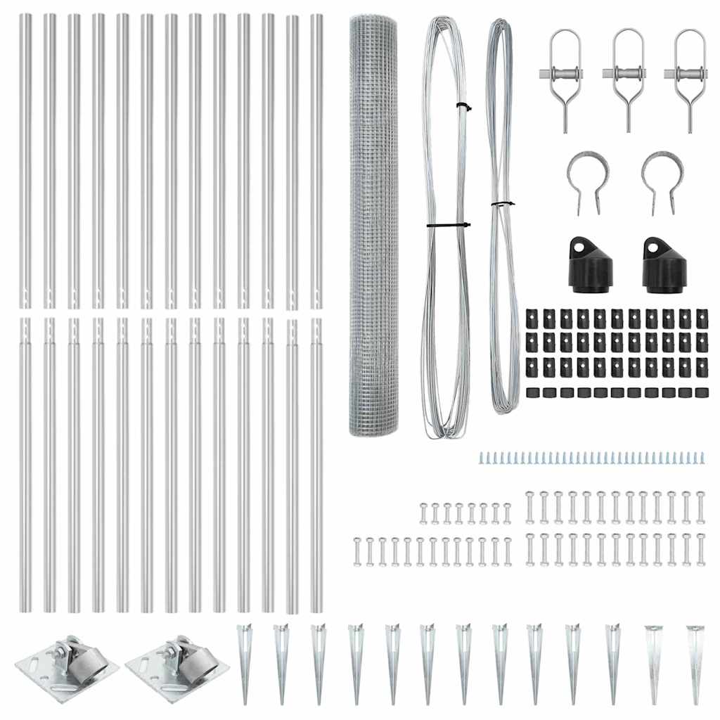 vidaXL Φράχτης Γαλβανισμένου Σύρματος με 13 Στεφάνια 1,2x25 μ