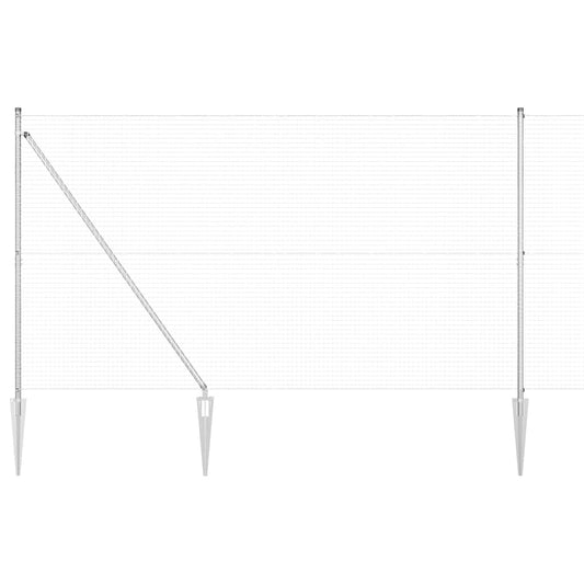 vidaXL Γαλβανισμένος φράχτης με 13 κολώνες ακίδων 1.5x25 μ