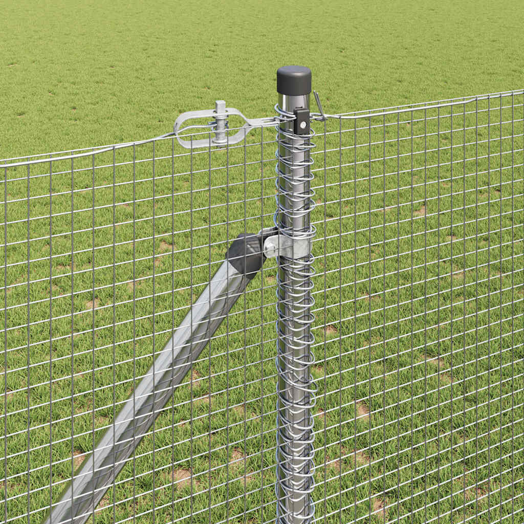 vidaXL Welded Wire Fence με 13 Πάσσαλους με Ακίδες 1.2 x 50 μ Γαλβανισμένος Χάλυβας