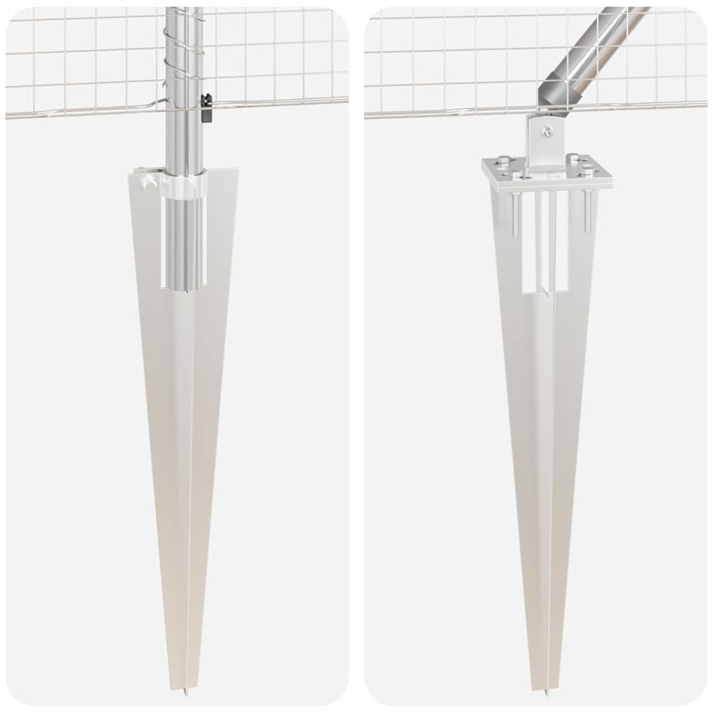 vidaXL Περίφραξη με 13 στήλες σφήνας 1.2x50 μ γαλβανισμένος χάλυβας