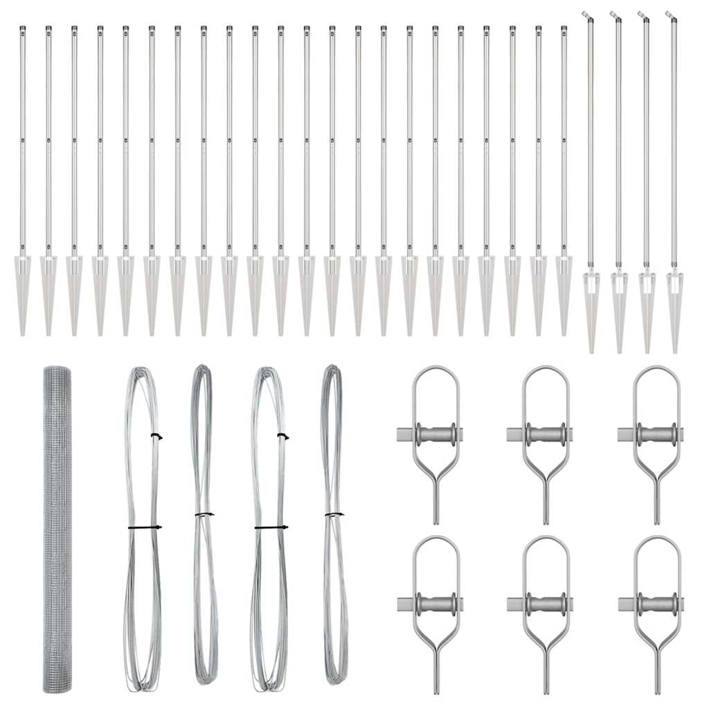 vidaXL Συγκολλητός Φράχτης με 13 αγκύρες 1.5x50 μ Γαλβανισμένος χάλυβας