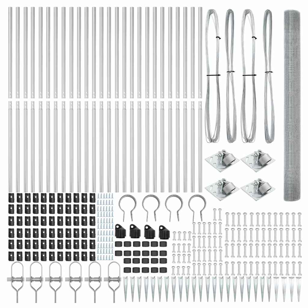 vidaXL Συρματόπλεγμα με 13 άγκυρες 1.6x50 μ γαλβανισμένος χάλυβας
