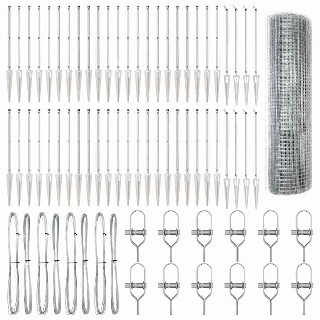 vidaXL Συρμάτινος Φράχτης με 13 Αγκύρες 0.4x100 μ Γαλβανισμένος Χάλυβας