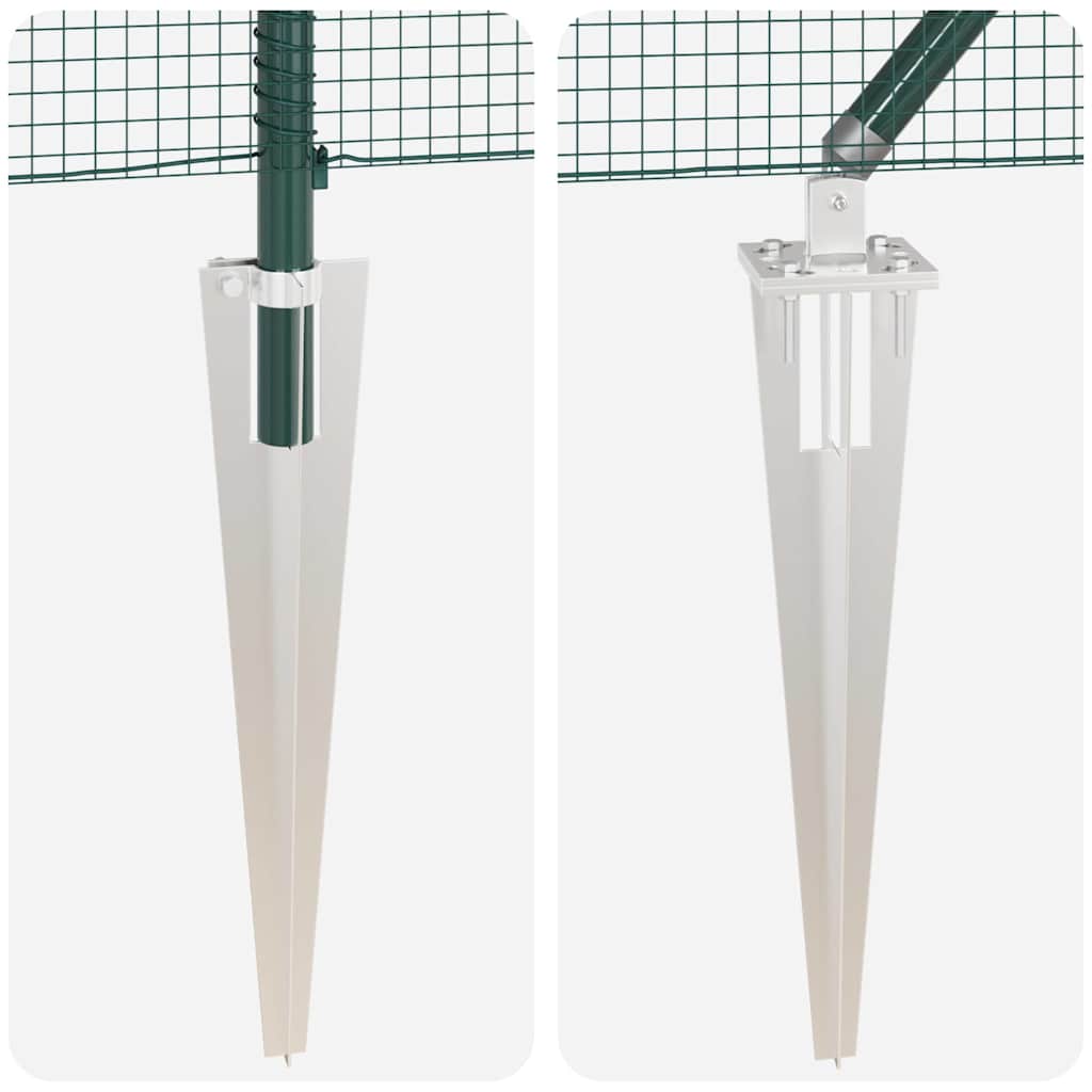 vidaXL Welded Wire Fence με 7 βάσεις στήριξης Πράσινος 0.6x10 μ Ατσάλι