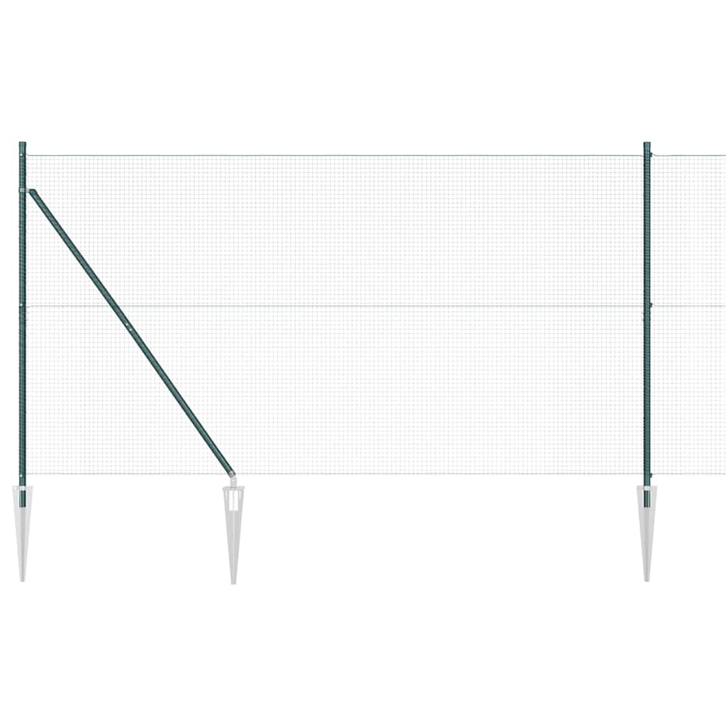 vidaXL Φράχτης Welded Wire με 7 Σταθερές Ψηφίδες Πράσινος 1.4x10 μ Μέταλλο