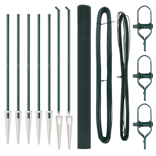 vidaXL Συρματοπλέγμα με 7 κοχλίες Πράσινο 1.5x10 μ Ατσάλι