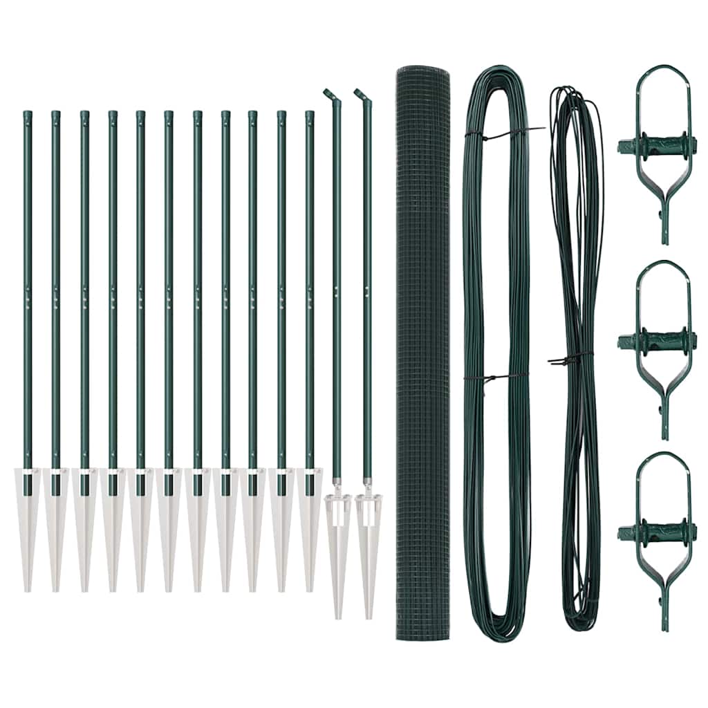 vidaXL Γαλβανισμένος Φράχτης με 13 Αγκυρωτές Πράσινος 1.6 x 2.5 μ