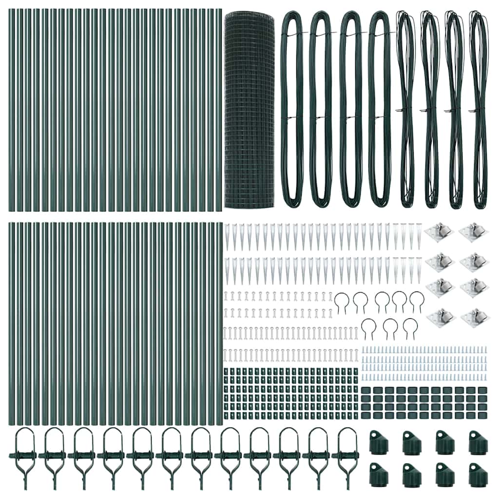 vidaXL Φράχτης Welded Wire Fence με 13 Ακίδες Πράσινος 0.8x100 μ Ατσάλι