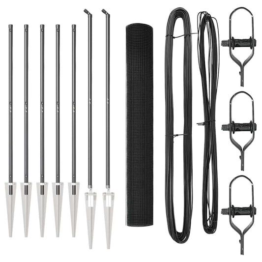 vidaXL Φράχτης Σιδεροσύρματος με 7 Σπίκερς Γκρι 1.2x10 μ Steel