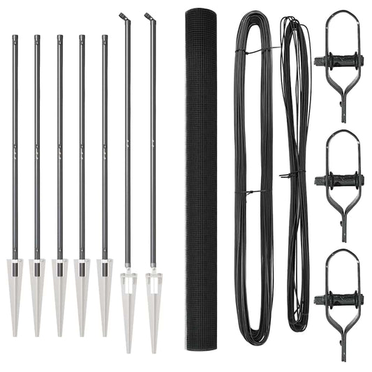 vidaXL Συγκολλητός Φράχτης με 7 Σπαστές Άγκυρες Γκρι 1.5x10 μ Ατσάλι