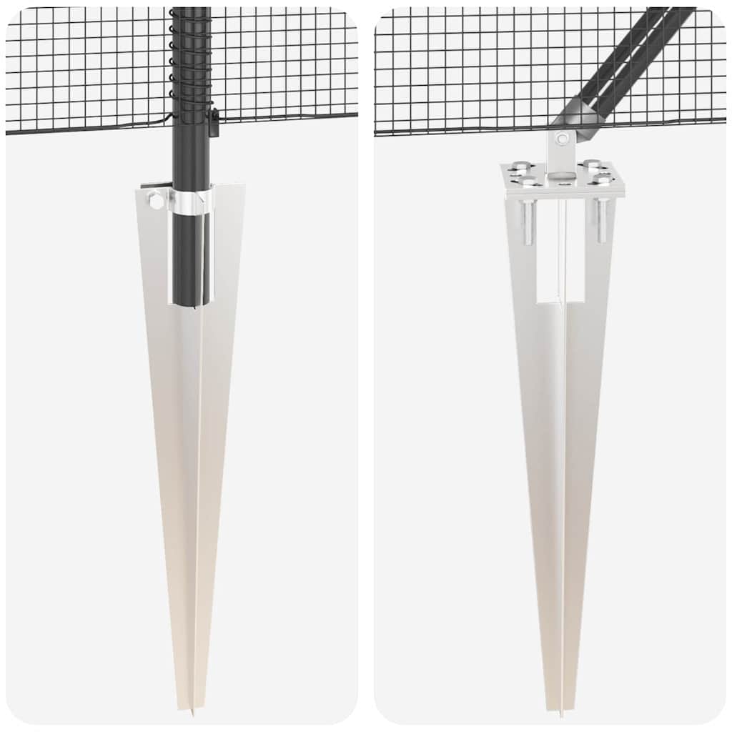 vidaXL Σετ Δοκαριών Σετ 2 Γκρι, Μαύρο Ατσάλι, PVC 25 x 0.5 μ Ανθεκτικό