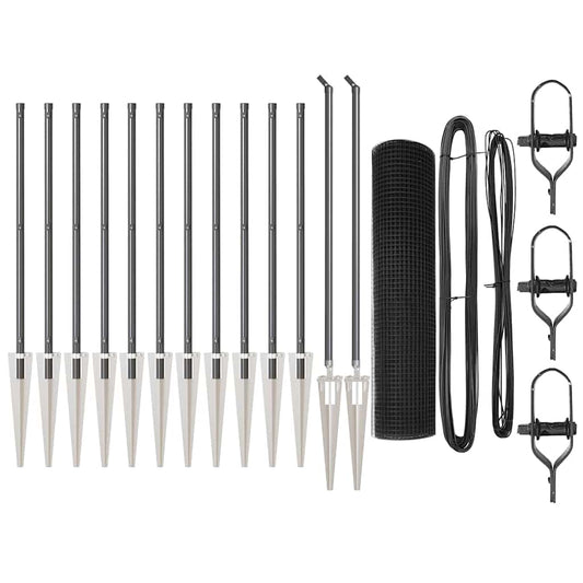 vidaXL Συγκολλητός φράκτης με 13 αιχμές Γκρι 0.8x25 μ Ατσάλι