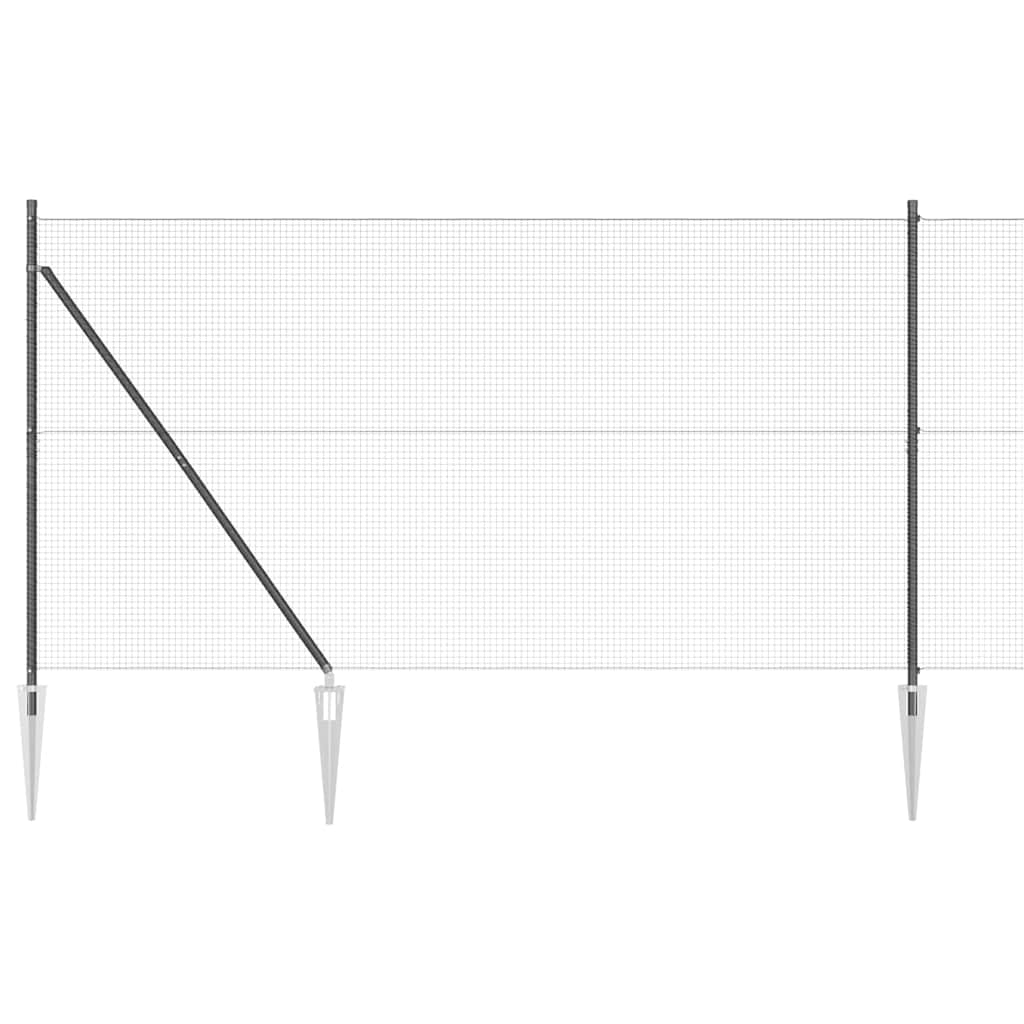 vidaXL Σετ Πασαλιών Φράκτη Σετ 2 Γκρι Μέταλλο 25 x 1.5 μ Ανθεκτικό
