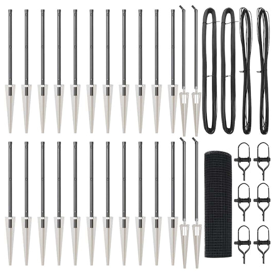 vidaXL Συγκολλητός Φράκτης με 13 Άγκυρες Γκρι 0.8x50 μ Ατσάλι