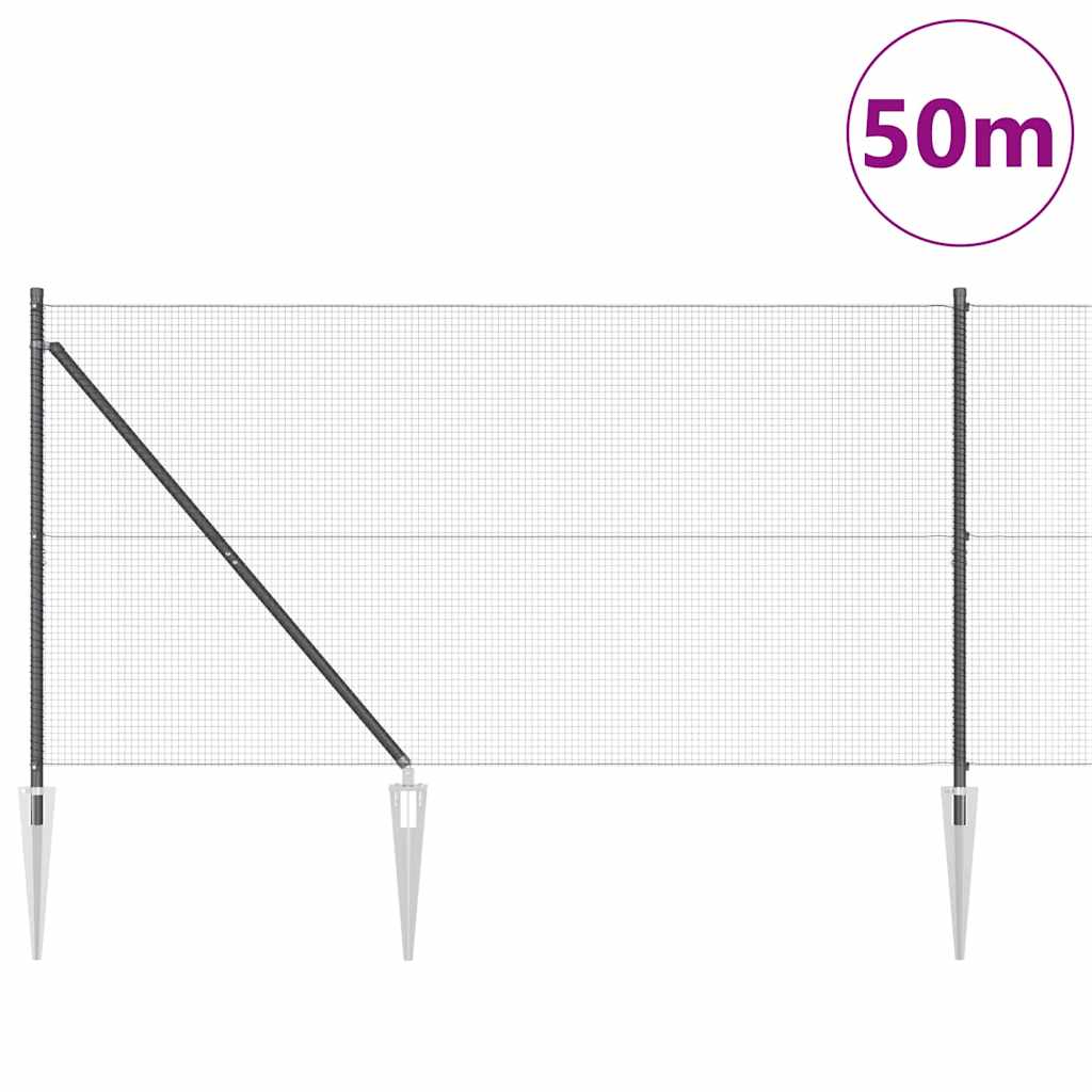 vidaXL Συρματόπλεγμα με ακίδες 50 x 1,2 m Χάλυβας με επικάλυψη PVC