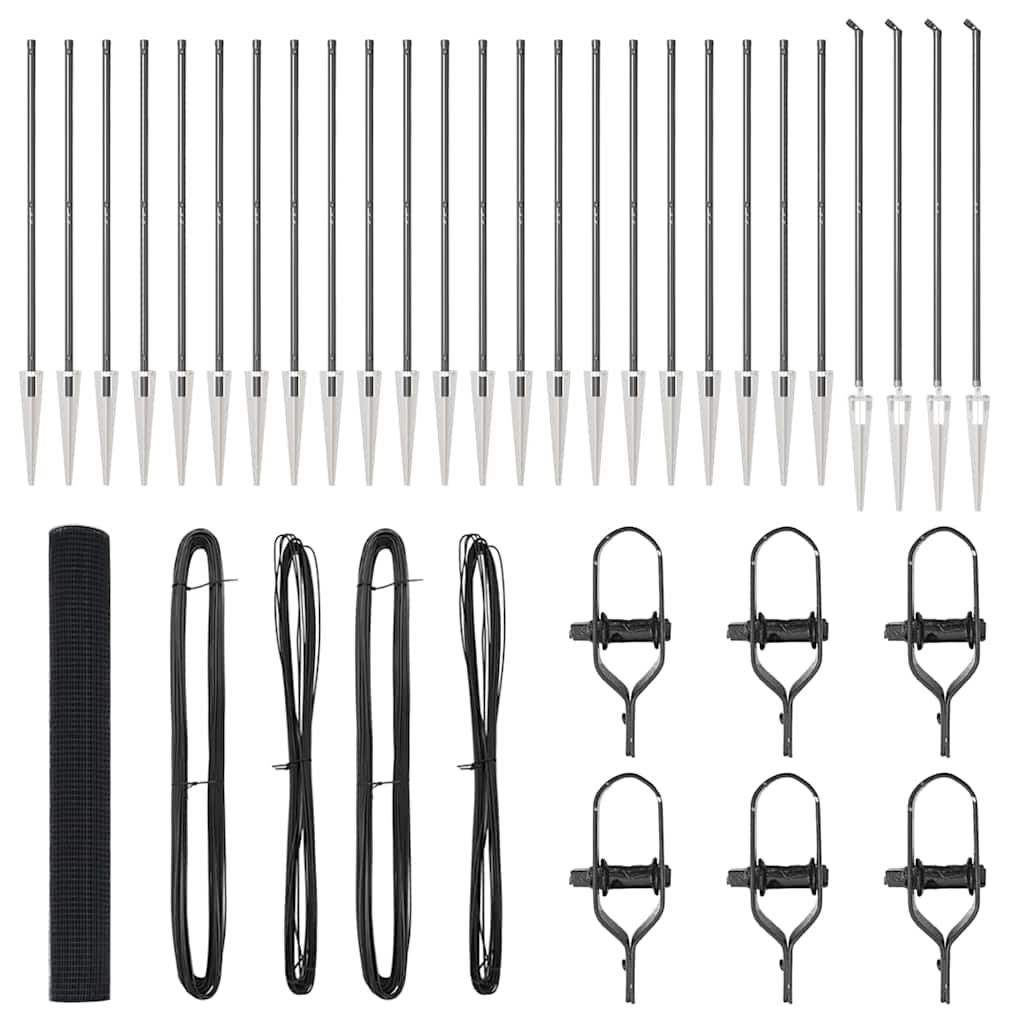 vidaXL Ταλαντευόμενος Φράχτης με 13 Σταθερές Πόδια Γκρι 1.2x50 μ Χάλυβας